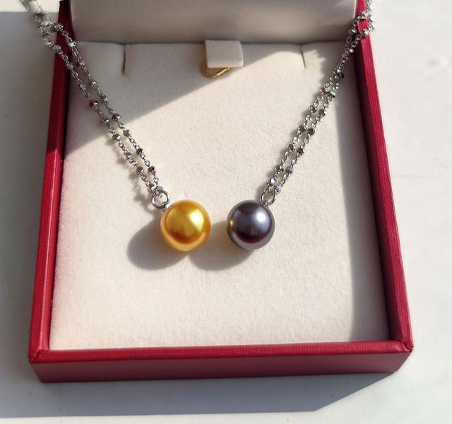 (2X Pearl Pendants) Everyday Pendant Necklaces NPGS9JNH-3 Carousel 2
