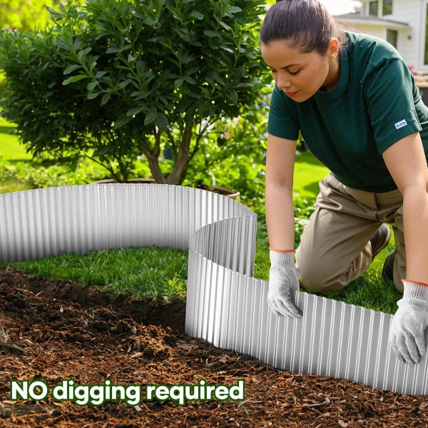 Garden Bed Edging Landscape Edge 10mx30cm Lawn Border Flower Plant Grass Steel Carousel 2