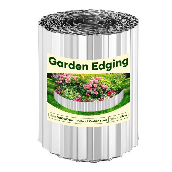 Garden Bed Edging Landscape Edge 10mx30cm Lawn Border Flower Plant Grass Steel Carousel 10