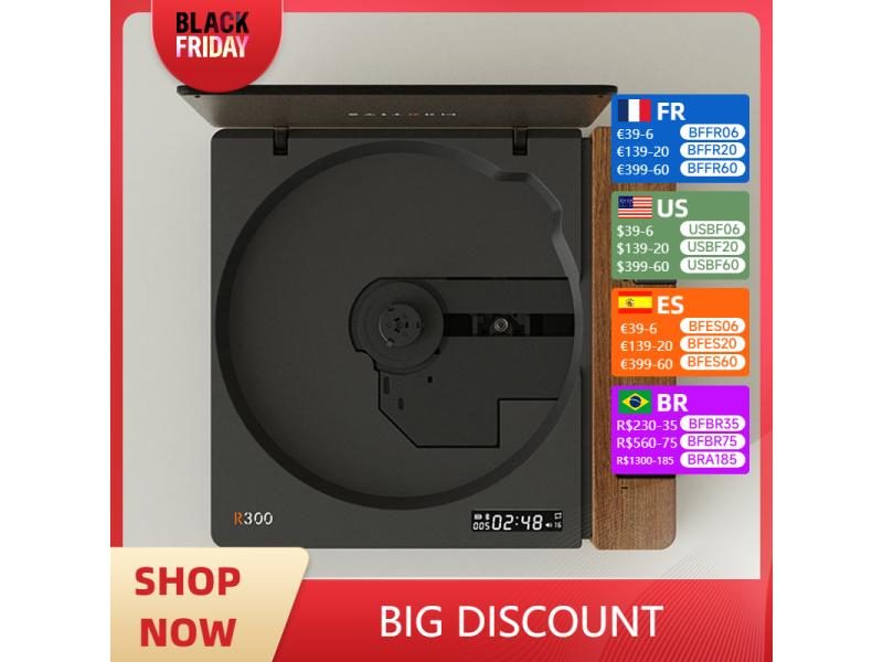 HIFI Portable CD Player With Bluetooth 5.3 Digital Optical Output 2000mAh Carousel 2