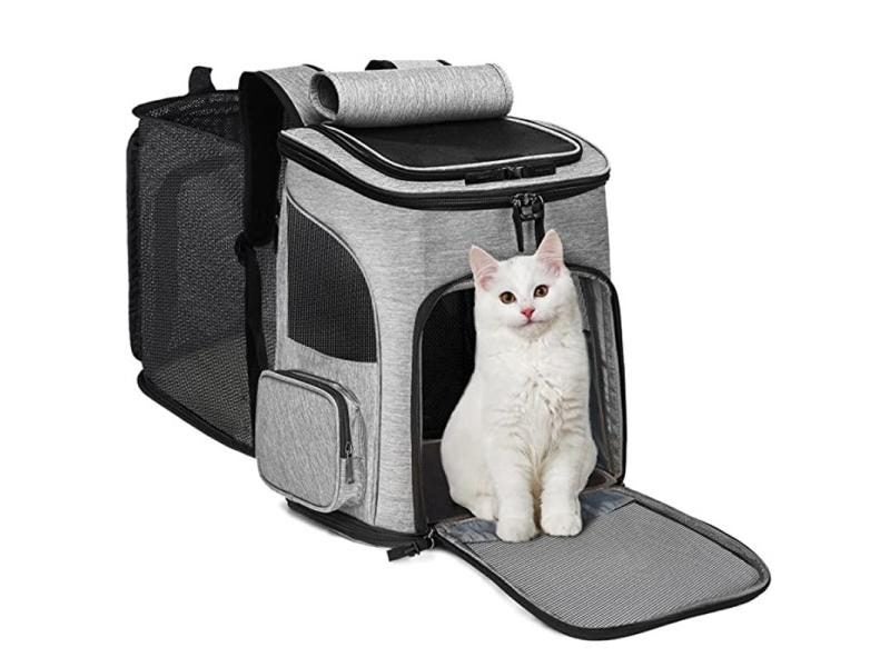Pet Supplies Puppy Backpack Expandable Large Capacity Breathable Portable Carousel 2