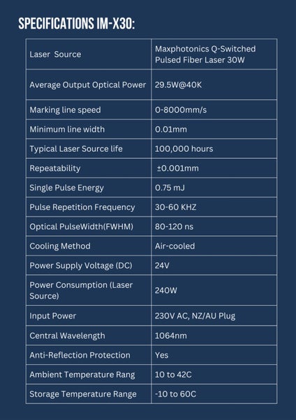 INFINITY LASER 30W MAX Fibre Laser Machine Carousel 10