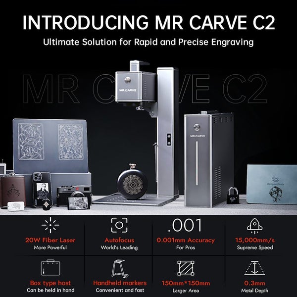 Mr Carve C2-JCZ 20W Split Fibre Laser Machine Carousel 2