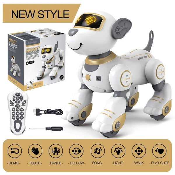 Funny RC Robot Electronic Dog Stunt Dog Voice Command Programmable Touch-sens... Carousel 1