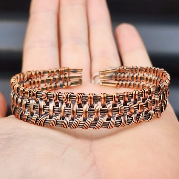Handmade Copper Wire Wrap Cuff Bracelet Carousel 1