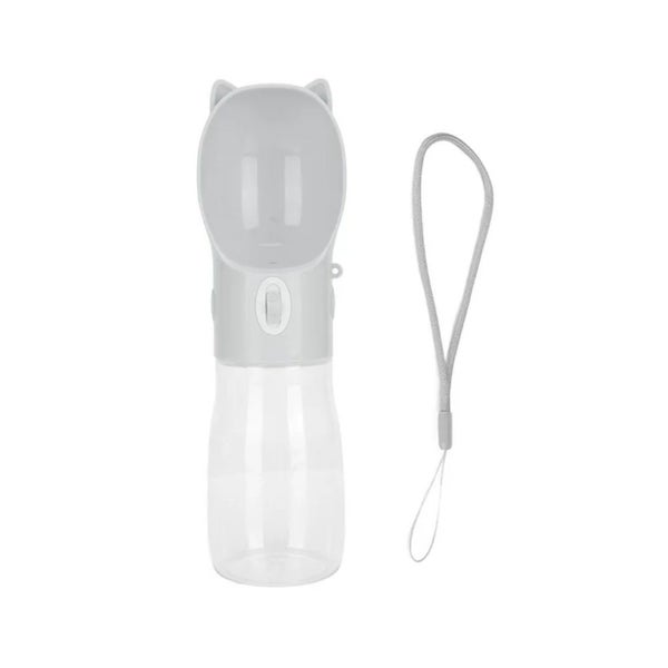 Elosung Dog Water Bottle With Bowl Dispenser 500Ml Grey Pet Travel Cup Leak Proo Carousel 1