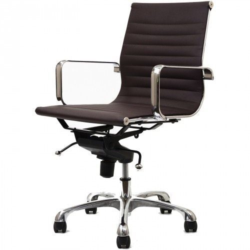 Eames style Leather Office CHAIR ( White) Carousel 5