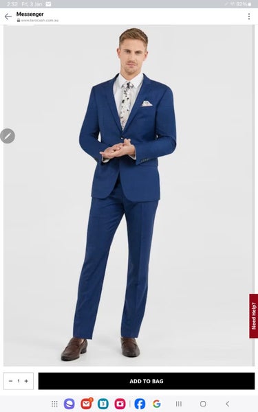 Tarocash Mens Navy Suit Jacket sz 40 Pants sz 36 worn once Carousel 1