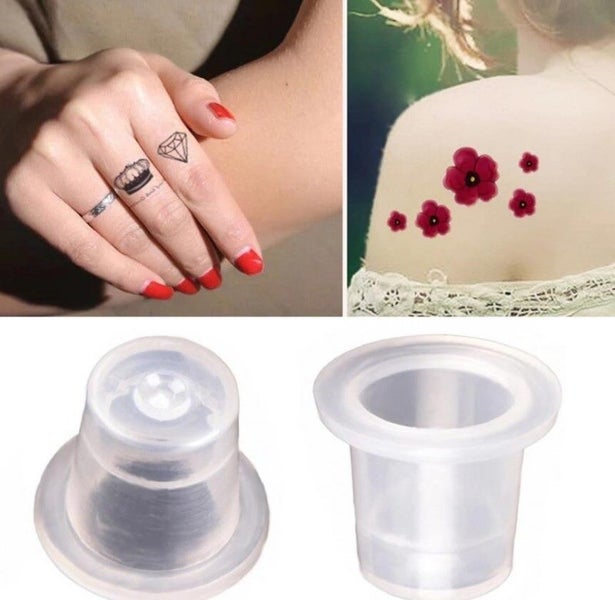 100pcs Disposable Tattoo Ink Cups Tattoo Ink Caps Pigment Cups 15mm62937636238465112