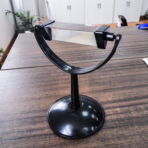 Optical Glass Triple Triangular Prism with Stand for Physics Light Spectrum Teac Carousel 1