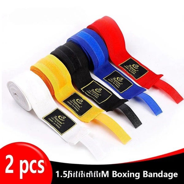 2 Rolls 1.5M Cotton Boxing Bandage Sports Strap Sanda Kick Boxing Hand Gloves Carousel 2