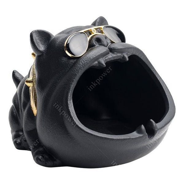 Multifunction Ceramic decorative Fancy Ashtray of Black bulldog Carousel 1