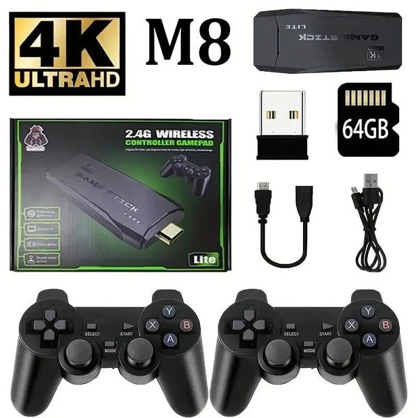 New 64GB M8 Video Game Stick Video Game Console and Joystick Controllers Carousel 1