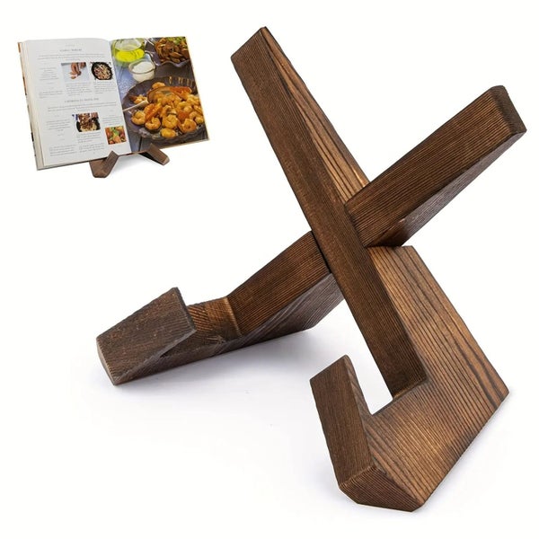 Recipe Display Stand Tablet Stand Holder Wooden Cook Book Stand Music Stand Carousel 1