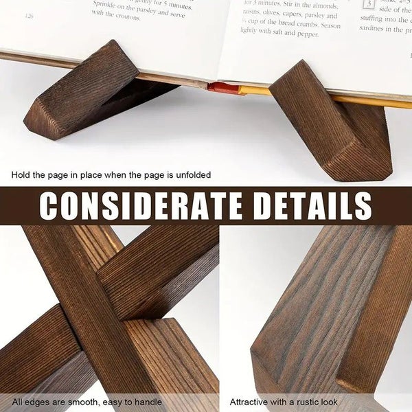 Recipe Display Stand Tablet Stand Holder Wooden Cook Book Stand Music Stand Carousel 2