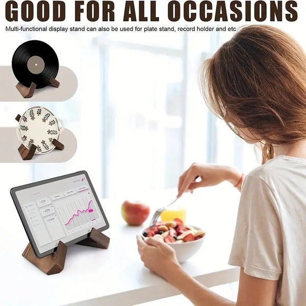 Recipe Display Stand Tablet Stand Holder Wooden Cook Book Stand Music Stand Carousel 8