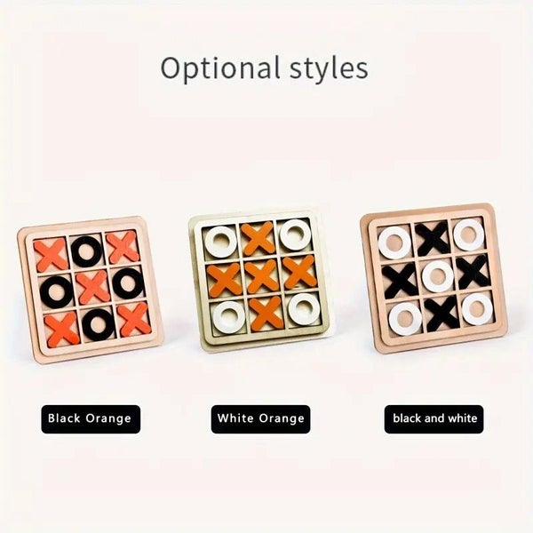 New Wooden Tic-Tac-Toe Board Game Carousel 6