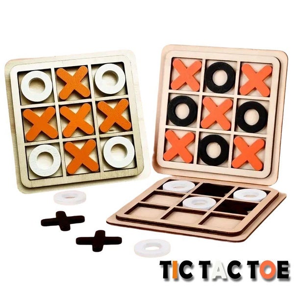 New Wooden Tic-Tac-Toe Board Game Carousel 1