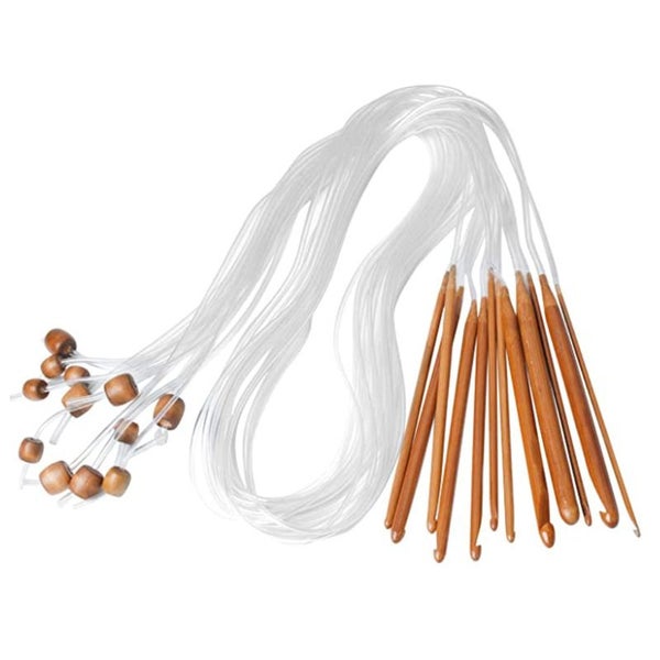 NEW 12pcs Hooks Weave Crochet Needles Bamboo Knitting 1.2M Rug Bead Carpet Carousel 1