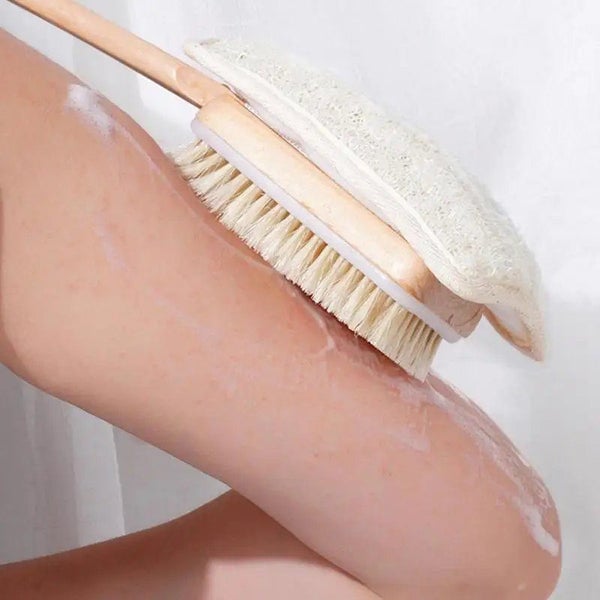 PTN NEW Dry Brushing Body Brush with Non-Slip Sucker Scrub Long Handle Carousel 1