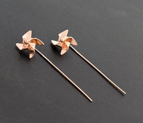 *CLEARANCE* Exciting Pinwheel Stud Earrings / .925 Silver / 18KGP Rose Gold Carousel 1