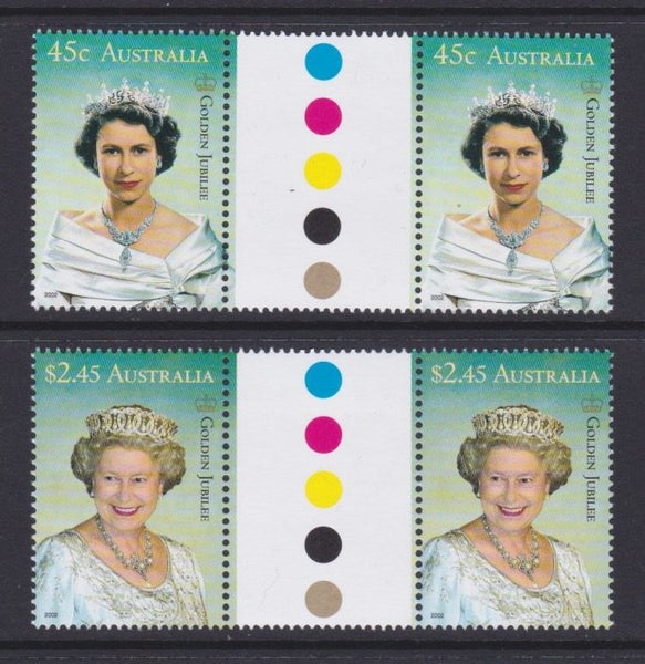 Australia - 2002 Golden Jubilee (2) - Gutter Pairs - UHM - 2170/1p Carousel 1