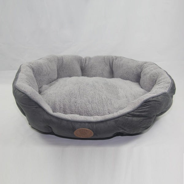 Yes4pets Blue / Grey Washable Fleece Soft Pet Dog Puppy Cat Bed Large Carousel 2