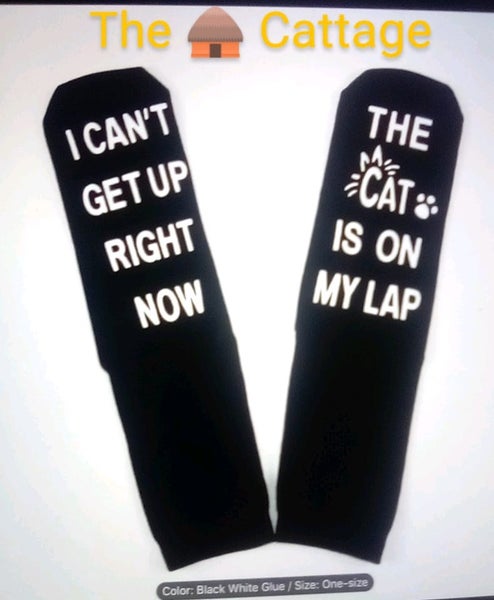 THE CATTAGE - Fun Cat Unisex Novelty Black Socks Add Whimsey To Your Feet Carousel 1