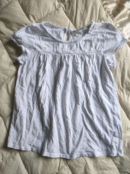 Boden UK 8 white cotton top braid trim Carousel 1