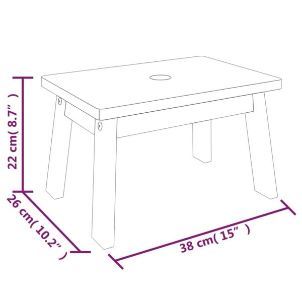 Step Stool 38x26x22 Cm Solid Wood Acacia Optttx Carousel 2