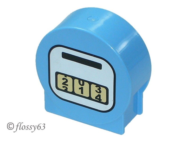 ®™DUPLO - Medium Blue Brick, Gas/Fuel Pump Gauge Patt(Disney Cars)~Retired 2010~ Carousel 1