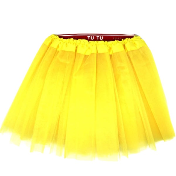 2x Tulle Ballerina Tutu Small, 3-Layer Children s Costume Skirt - Yellow & Gr... Carousel 2