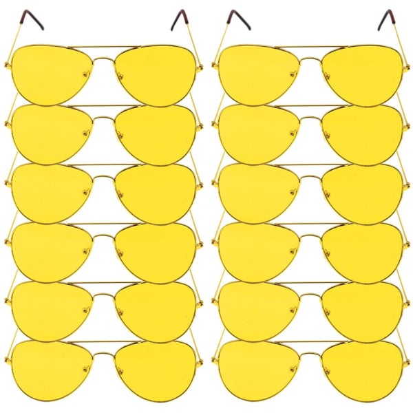 12x Yellow Aviator Party Glasses Fun Novelty Accessory Australia Day Green Go... Carousel 1