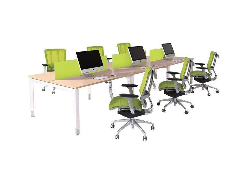 Oblique 6 Person Back to Back Desk Carousel 2