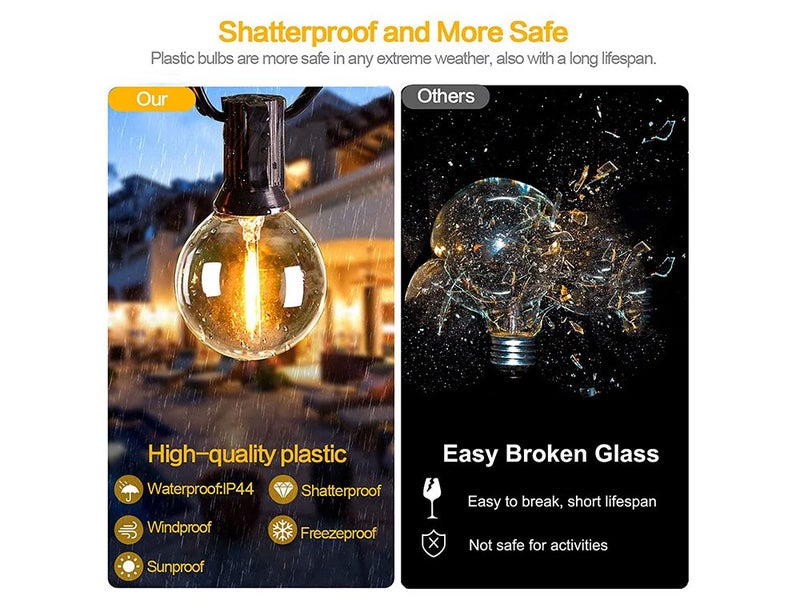 Solar Festoon Lights 15m - 50 Bulbs Carousel 2