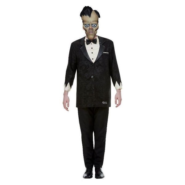 Addams Family Lurch Costume Adult Black Suit Mask Carousel 1