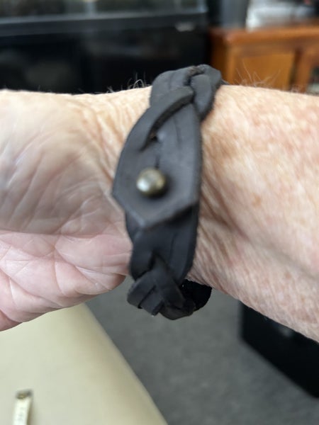 Real Leather handmade Braided Bracelet 23 cm - Black Carousel 2