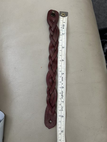Real Leather handmade Braided Bracelet 22 cm - Red Carousel 3