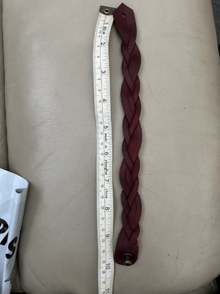 Real Leather handmade Braided Bracelet 25 cm -Red Carousel 3