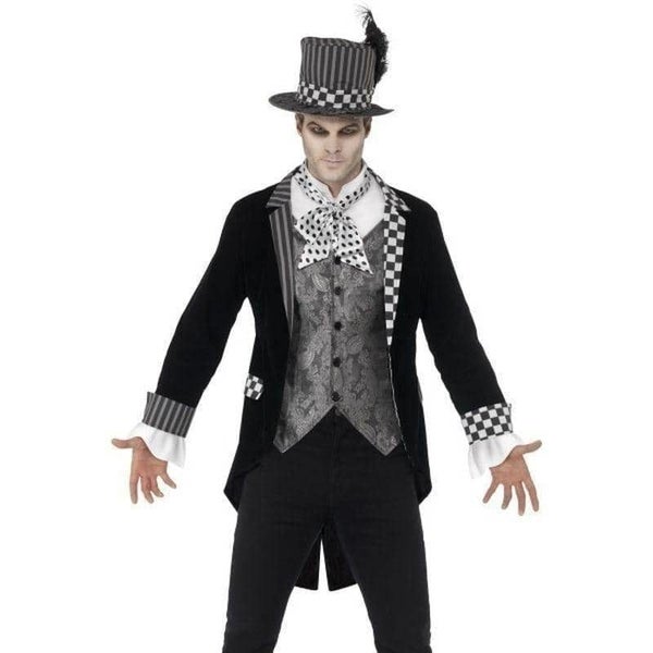 Dark Hatter Costume Adult Black Checkered Outfit Carousel 1
