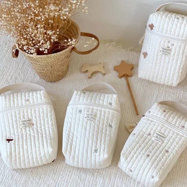 Embroidery Portable Nappy Stroller Hanging Bag Diaper Wet Bag Baby Storage Bag Carousel 2