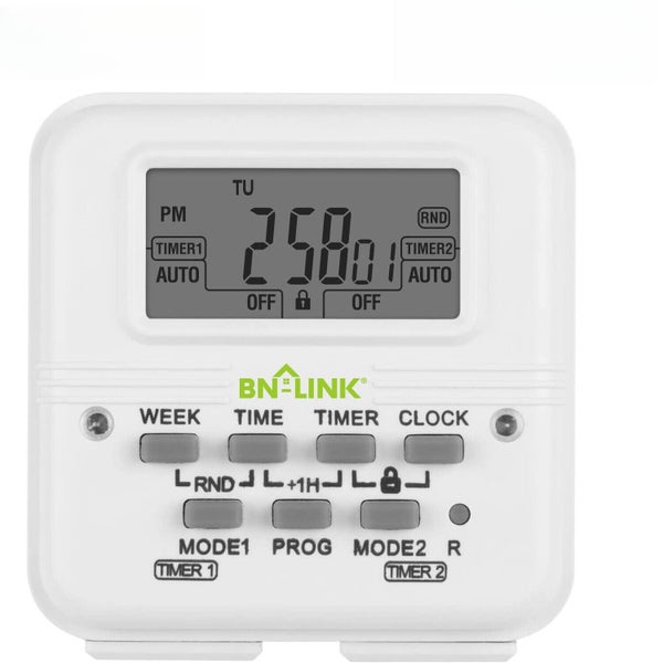 7 Day Heavy Duty Digital Programmable Timer 2Independently Plug-in Outlet Switch Carousel 1