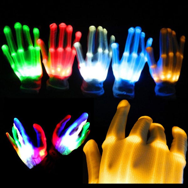 LED Flashing Constantly Glow Light Up Finger Glove Lighting Xmas Dance Party Cos Carousel 2