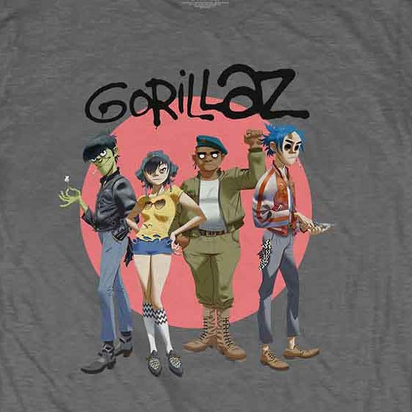 Gorillaz Group Circle Rise T Shirt Carousel 2