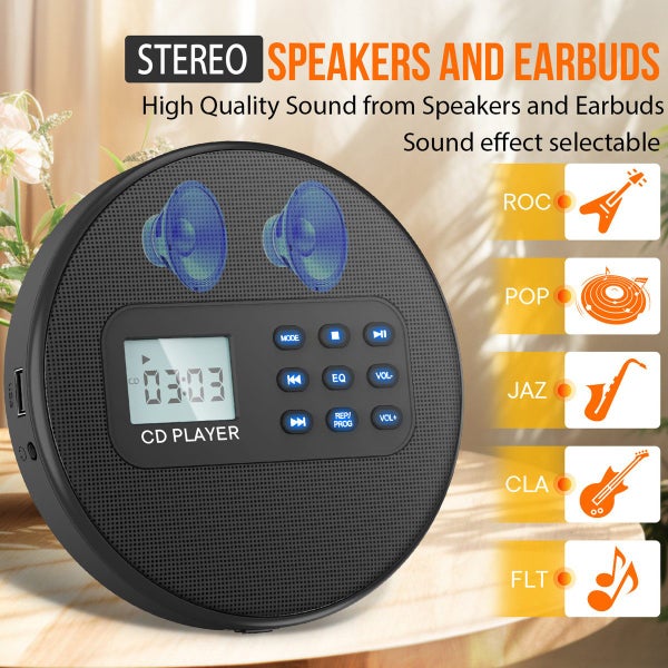 Portable Walkman CD Player with Stereo Speakers Carousel 1
