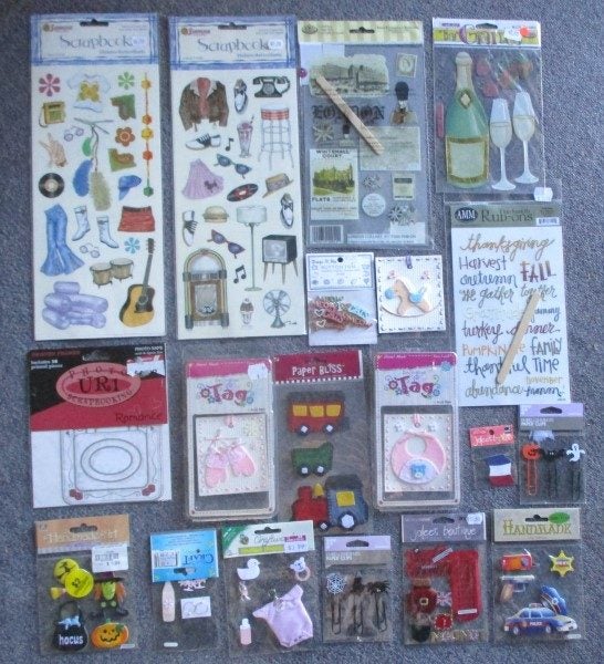 SCRAPBOOKING ASSORTED ITEMS x 19 Carousel 1