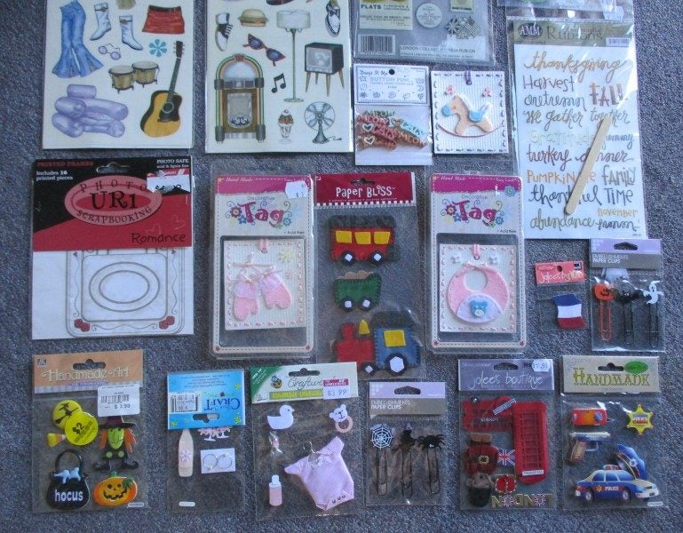 SCRAPBOOKING ASSORTED ITEMS x 19 Carousel 2