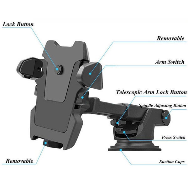 Universal Windshield Mount Car Holder Cradle Long Neck Carousel 2