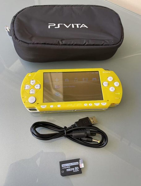 PSP1000 Yellow in 6.60 PRO-C 64G MS Original Kits 4000 mAh Battery 22h Playing Carousel 1