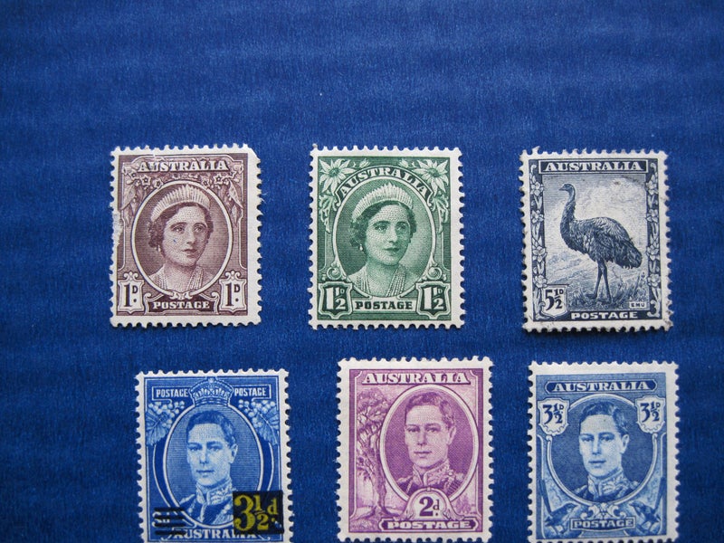 Australian Royalty from 1937 (1005/1006) 6 stamps M NO Gum Carousel 1